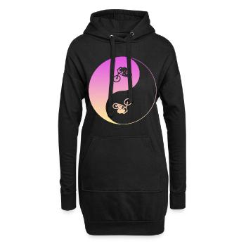 biken - Hoodie-Kleid - Schwarz - Vorne