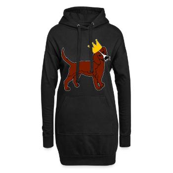 Roi Chien Maître Maître De la Couronne - Sweat-shirt à capuche long Femme - noir - Devant