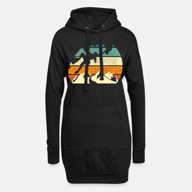 Klettern Sport Klettern Klettern Klettern Felsen - Hoodie-Kleid - Schwarz