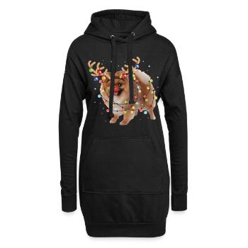 Noël Poméranien Lover Noël Chien Cadeau - Sweat-shirt à capuche long Femme - noir - Devant
