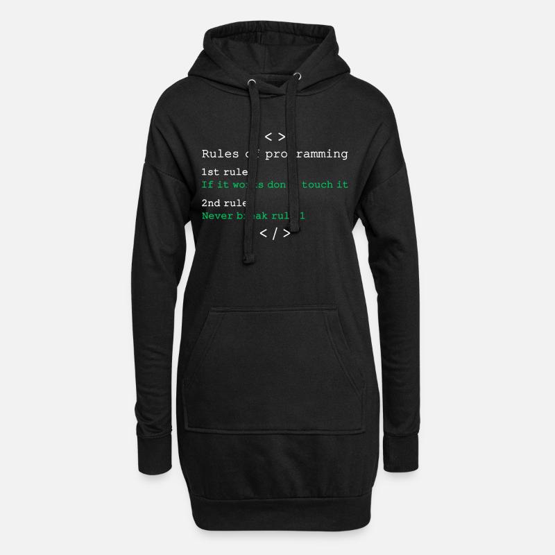 Regeln der Programmierung - Hoodie-Kleid - Schwarz