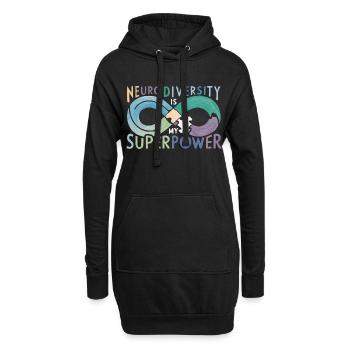 Neurodiversität ist meine Superkraft - Hoodie-Kleid - Schwarz - Vorne