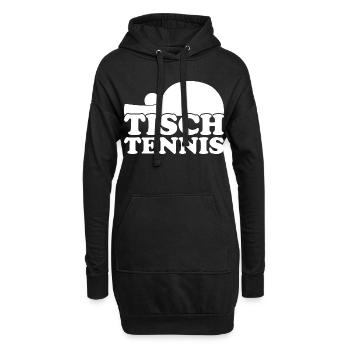 Aufschlag Tischtennisball Tischtennisspieler - Hoodie-Kleid - Schwarz - Vorne