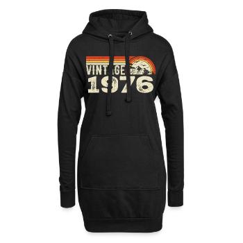 Vintage 1976 Cadeau Anniversaire 1976 Rétro 1976 - Sweat-shirt à capuche long Femme - noir - Devant