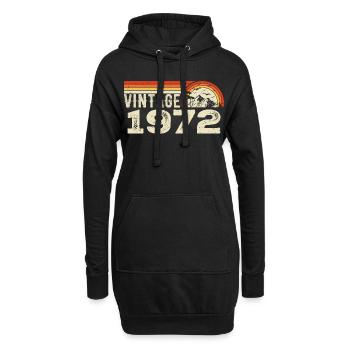 Vintage 1972 Cadeau Anniversaire 1972 Rétro 1972 - Sweat-shirt à capuche long Femme - noir - Devant