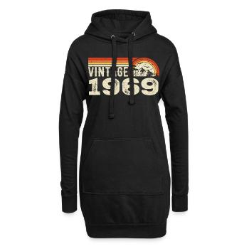 Vintage 1969 Cadeau Anniversaire 1969 Rétro 1969 - Sweat-shirt à capuche long Femme - noir - Devant