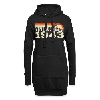 Vintage 1943 Cadeau Anniversaire 1943 Rétro 1943 - Sweat-shirt à capuche long Femme - noir - Devant