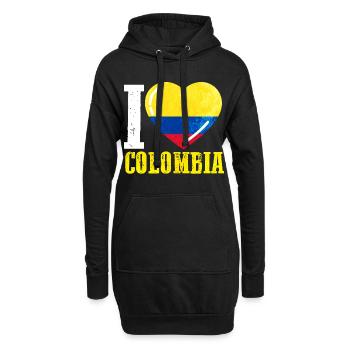 J’aime la Colombie - Sweat-shirt à capuche long Femme - noir - Devant