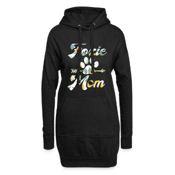 Drahthaar Foxterrier Foxie Mama Blumen - Hoodie-Kleid - Schwarz - Vorne