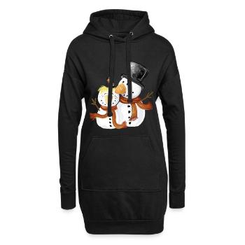 Doux bonhommes de neige i Noël cadeau d’hiver - Sweat-shirt à capuche long Femme - noir - Devant