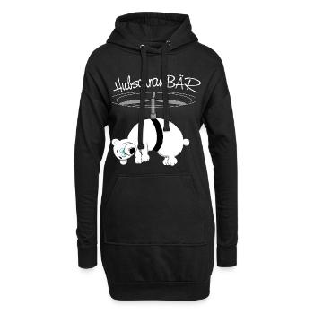 herziger, drolliger Bär - Hoodie-Kleid - Schwarz - Vorne