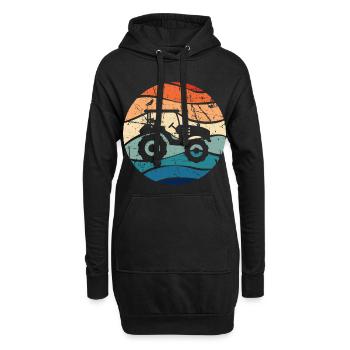 Tracteur pays de trekker agriculteur cadeau rétro - Sweat-shirt à capuche long Femme - noir - Devant