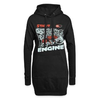 Démarrer le moteur - Sweat-shirt à capuche long Femme - noir - Devant