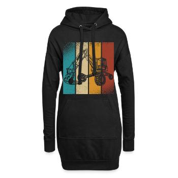 Bagger - Hoodie-Kleid - Schwarz - Vorne