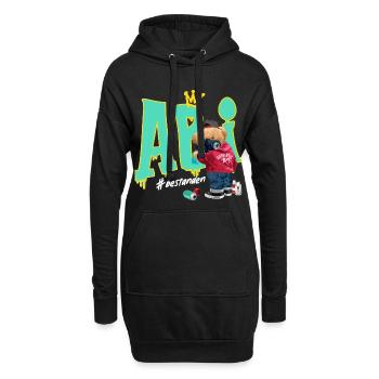 Graffiti Bär Street Hip Kunst Abitur Abi - Hoodie-Kleid - Schwarz - Vorne