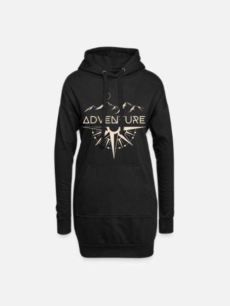 Adventure Mountains Compass - Hoodie Dress - black