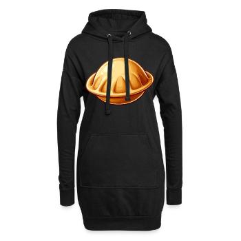Ich liebe Pelmeni Spruch auf Russisch lustig - Hoodie-Kleid - Schwarz - Vorne