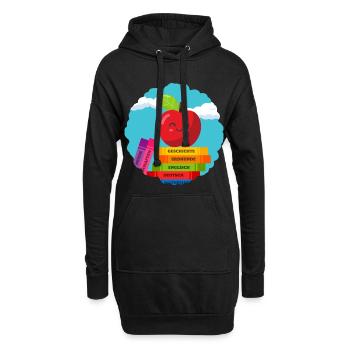Buntes Schulanfang-Design für Kinder Einschulung - Hoodie-Kleid - Schwarz - Vorne