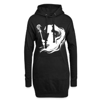 Joueur de crosse - Sweat-shirt à capuche long Femme - noir - Devant