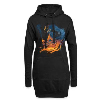 Lacrosse Mädchen Vaporwave - Hoodie-Kleid - Schwarz - Vorne
