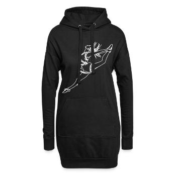 Cheerleadier Girl Croquis - Sweat-shirt à capuche long Femme - noir - Devant
