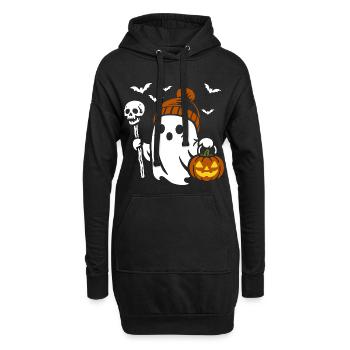 Ghost, Halloween Party Costume - Pumpkin - Hoodie Dress - black - Front