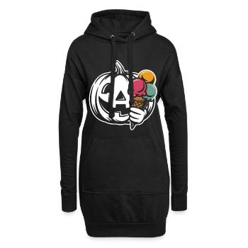 Kürbis Lächeln Eiscreme - Hoodie-Kleid - Schwarz - Vorne