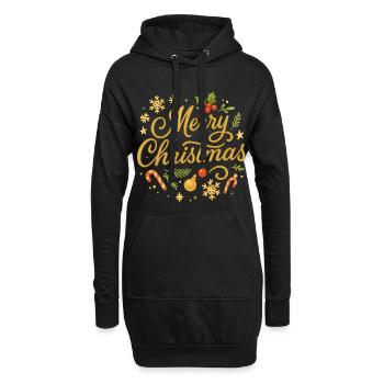 Merry Christmas Deko Schmuck - Hoodie-Kleid - Schwarz - Vorne