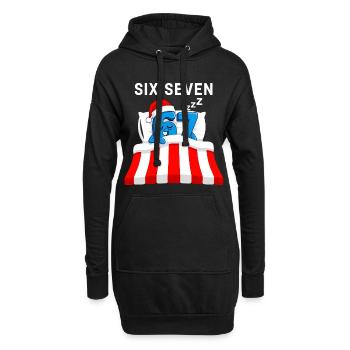 Cadeau drôle de pyjama mème italien 67 - Sweat-shirt à capuche long Femme - noir - Devant