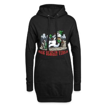 Nur Berlin Vibes - Fernsehturm Schneemann Design - Hoodie-Kleid - Schwarz - Vorne