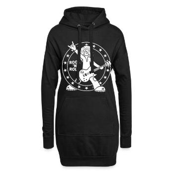 Guitariste de rock 'n' roll de dessins animés - Sweat-shirt à capuche long Femme - noir - Devant