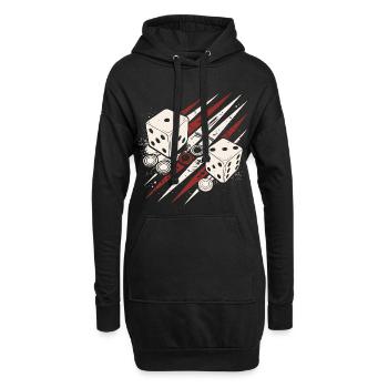 Backgammon | Jeu de société | Don - Sweat-shirt à capuche long Femme - noir - Devant