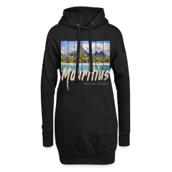 Mauritius im Indischen Ozean Strand Souvenir - Hoodie-Kleid - Schwarz - Vorne