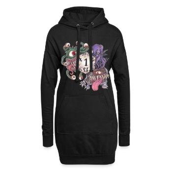 Rollenspiel Tabletop D20 Würfel Geschenk Fail - Hoodie-Kleid - Schwarz - Vorne
