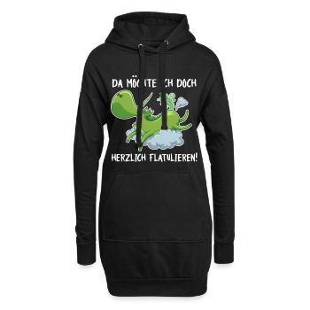 Flatulierendes Einhorn – Lustiger Spruch - Hoodie-Kleid - Schwarz - Vorne