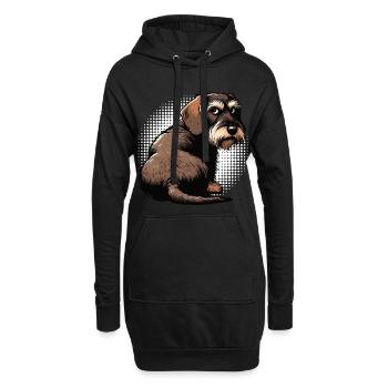 teckel teckel à poils durs propriétaire de teckel teckel - Sweat-shirt à capuche long Femme - noir - Devant