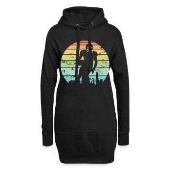 Cadeau vintage de joueurs de football pour les hommes femmes et enfants - Sweat-shirt à capuche long Femme - noir - Devant