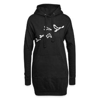 5 Voegel (1 color) - Hoodie-Kleid - Schwarz - Vorne