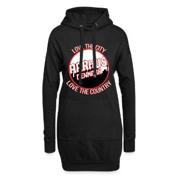 Aarhus Danemark ville motif - Sweat-shirt à capuche long Femme - noir - Devant