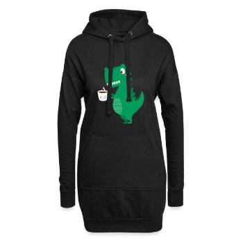café rex Kaffesaurus rex - Sweat-shirt à capuche long Femme - noir - Devant
