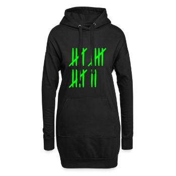 Strichliste 17 Jahre 17 Monate 17 Wochen - Hoodie-Kleid - Schwarz - Vorne