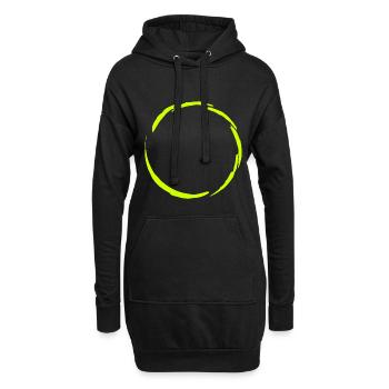 Kreis Symbol Gelb - Hoodie-Kleid - Schwarz - Vorne