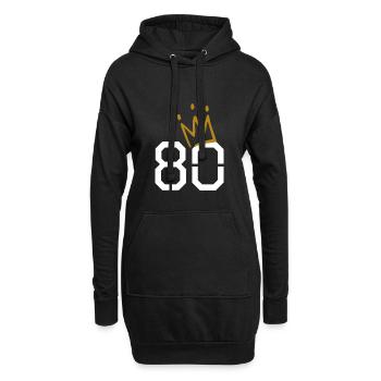 80. Geburtstag - Hoodie-Kleid - Schwarz - Vorne