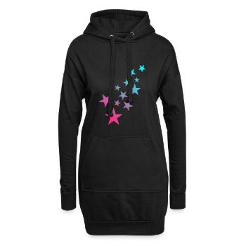 Modèle astérisque symbole étoile - Sweat-shirt à capuche long Femme - noir - Devant