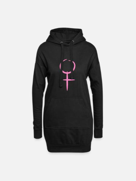 Venus symbol woman girl Venus symbol gift - Hoodie Dress - black