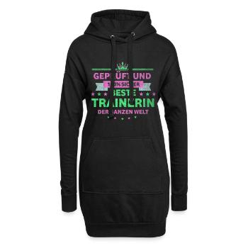 Trainer beste Trainerin - Hoodie-Kleid - Schwarz - Vorne