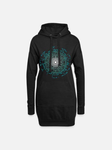 Außerirdische Aliens - Hoodie-Kleid - Schwarz