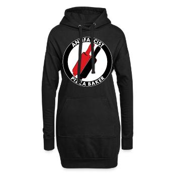 antifascist pizza baker - Hoodie-Kleid - Schwarz - Vorne