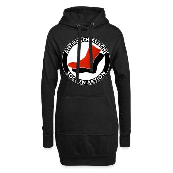 antifaschistische socken aktion - Hoodie-Kleid - Schwarz - Vorne