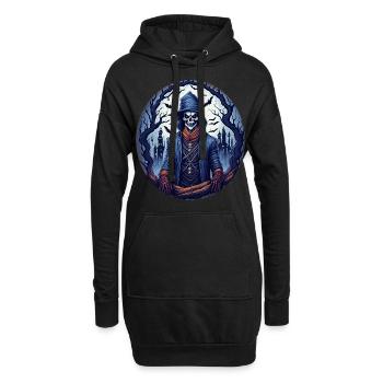 Gruseliger Fête d’Halloween Kostüm Hexenmeister - Sweat-shirt à capuche long Femme - noir - Devant